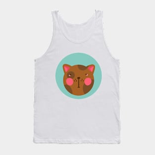 cute silly drawn kitty cat design 7 Tank Top